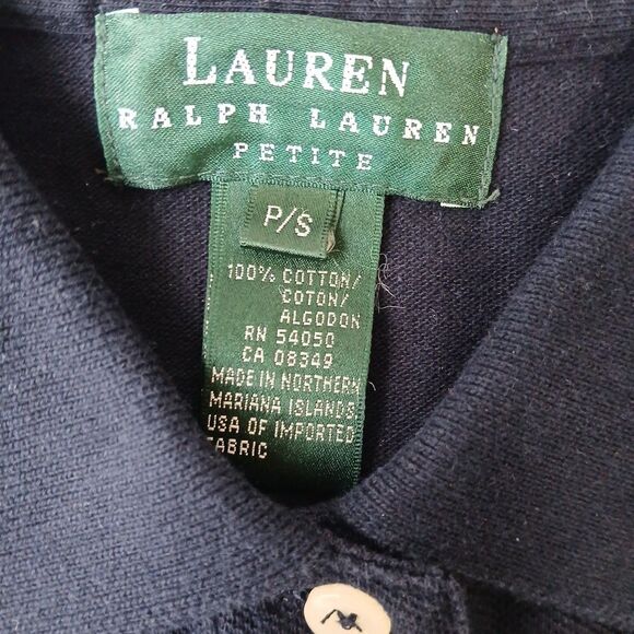 Ralph Lauren Womens Black Short Sleeve Gold Crest Crown Logo  Polo Shirt Size PS - Picture 4 of 6